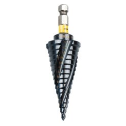 902555 Burghiu in trepte HSS M35 Co 5% cu 4 canale elicoidale, cu coada hexagonala, acoperire TiAN